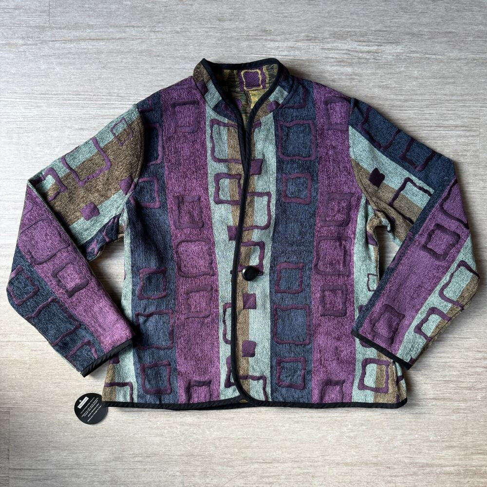 Trimdin Classic Symphony Jewel Artisan Jacket Womens XL NWT Reversible Purple